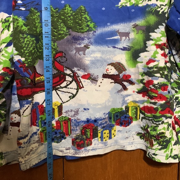 JANE ASHLEY - Winter Scene , Long Sleeve Shirt. 100% Cotton (XL) - Picture 2 of 10